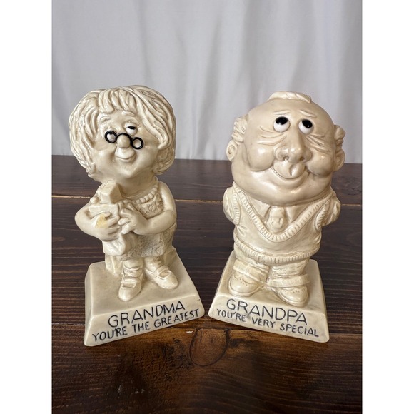 Other - Vintage Grandma Grandpa Figurine Set 1973 1975 Collectible W&R Berries CO